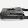 Чорна чоловіча сумка планшет з фактурної шкіри з клапаном VATTO (11931) - 5