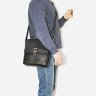 Черная мужская сумка планшет из фактурной кожи с клапаном  VATTO (11931) - 7
