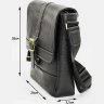 Черная мужская сумка планшет из фактурной кожи с клапаном  VATTO (11931) - 8