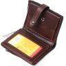 Чоловічий гаманець із коричневої шкіри з хлястиком на кнопці Vintage (2414686) - 3