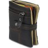 Чоловічий гаманець із коричневої шкіри з хлястиком на кнопці Vintage (2414686) - 6