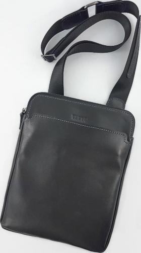 Чоловіча сумка чорного кольору з гладкої шкіри VATTO (12131)