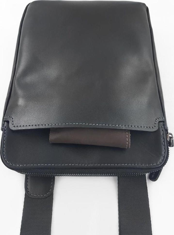 Мужская сумка черного цвета из гладкой кожи VATTO (12131)