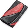 Чорно-червоний жіночий гаманець з натуральної шкіри морського ската STINGRAY LEATHER (024-18117) - 1