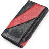 Чорно-червоний жіночий гаманець з натуральної шкіри морського ската STINGRAY LEATHER (024-18117) - 2
