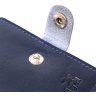 Синє чоловіче портмоне з натуральної шкіри гладкого типу з хлястиком на кнопці Shvigel (2416507) - 3