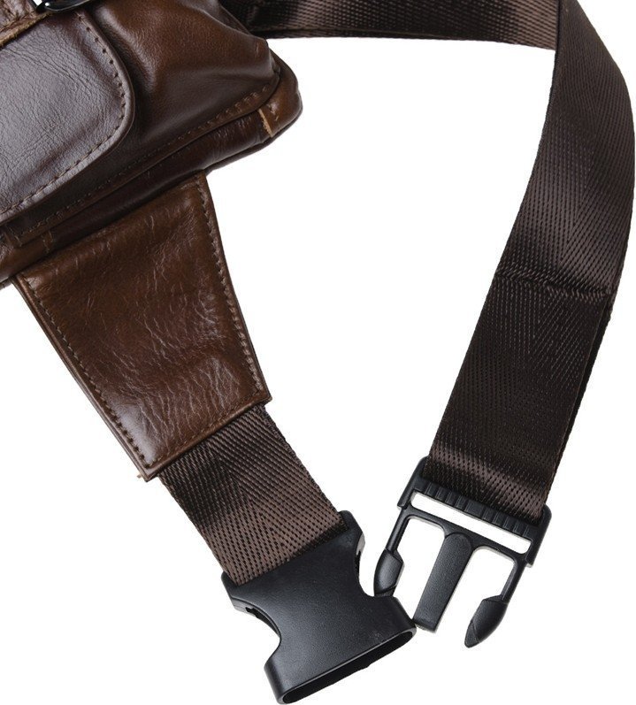 Чоловіча шкіряна сумка пояса коричневого Keizer (57290)