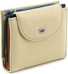Молочний жіночий гаманець із натуральної шкіри флотар із монетницею ST Leather 1767290