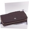 Шкіряний жіночий гаманець коричневого кольору на дві блискавки ST Leather 1767390 - 10