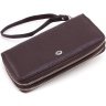 Кожаный женский кошелек коричневого цвета на две молнии ST Leather 1767390