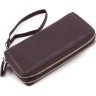 Шкіряний жіночий гаманець коричневого кольору на дві блискавки ST Leather 1767390 - 3