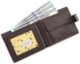 Мужской кошелек коричневого цвета на застежке Tailian (16356)