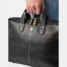 Мужская сумка из фактурной кожи для ноутбука до 13" через плечо Hammonds Flycatcher LB105 черного цвета 107990 modnotak фото - 9