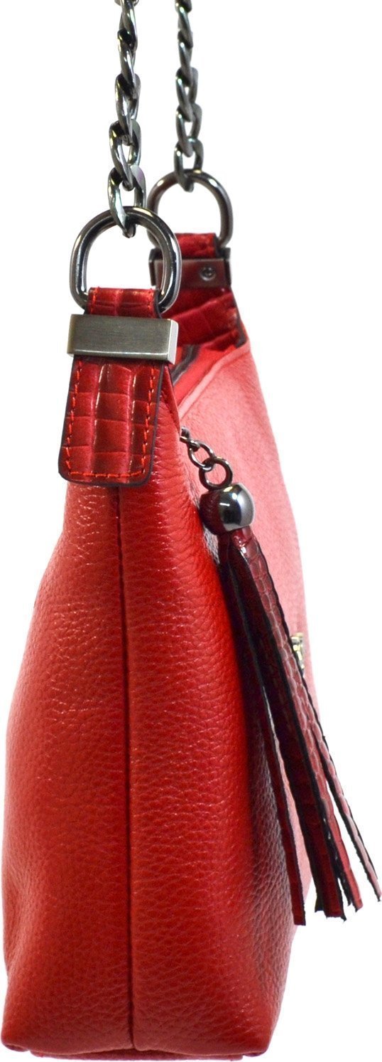Красива жіноча сумка червоного кольору зі шкіри Desisan (575-4)
