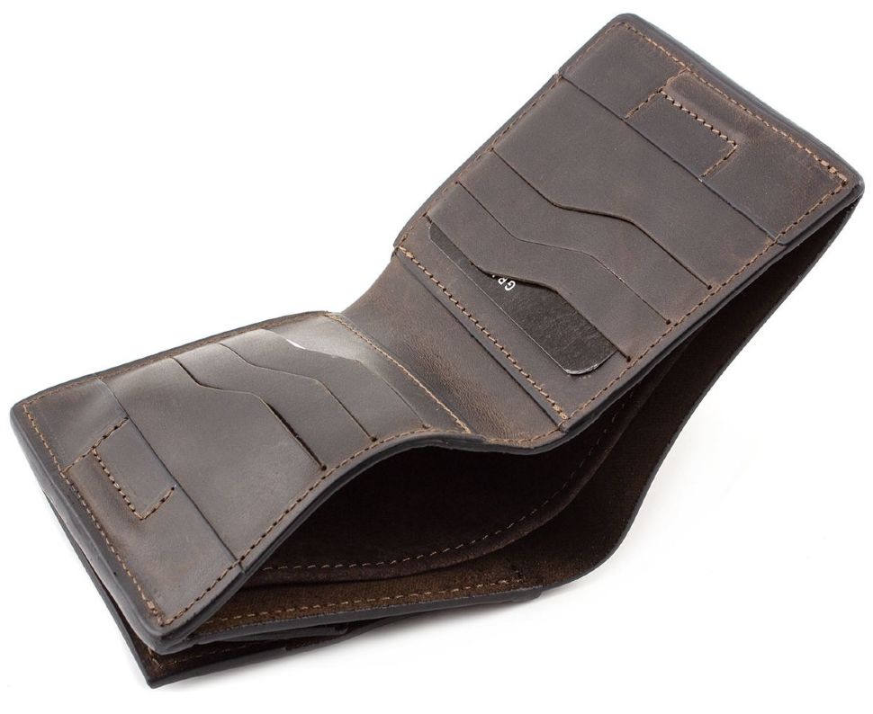 Стильный кожаный мужской кошелек ручной работы Grande Pelle (13060)