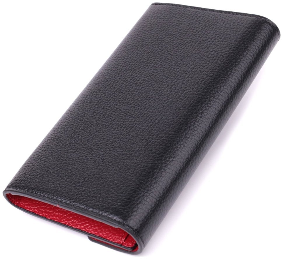 Велике шкіряне жіноче портмоне чорного кольору Tony Bellucci 2422887 modnotak фото №2