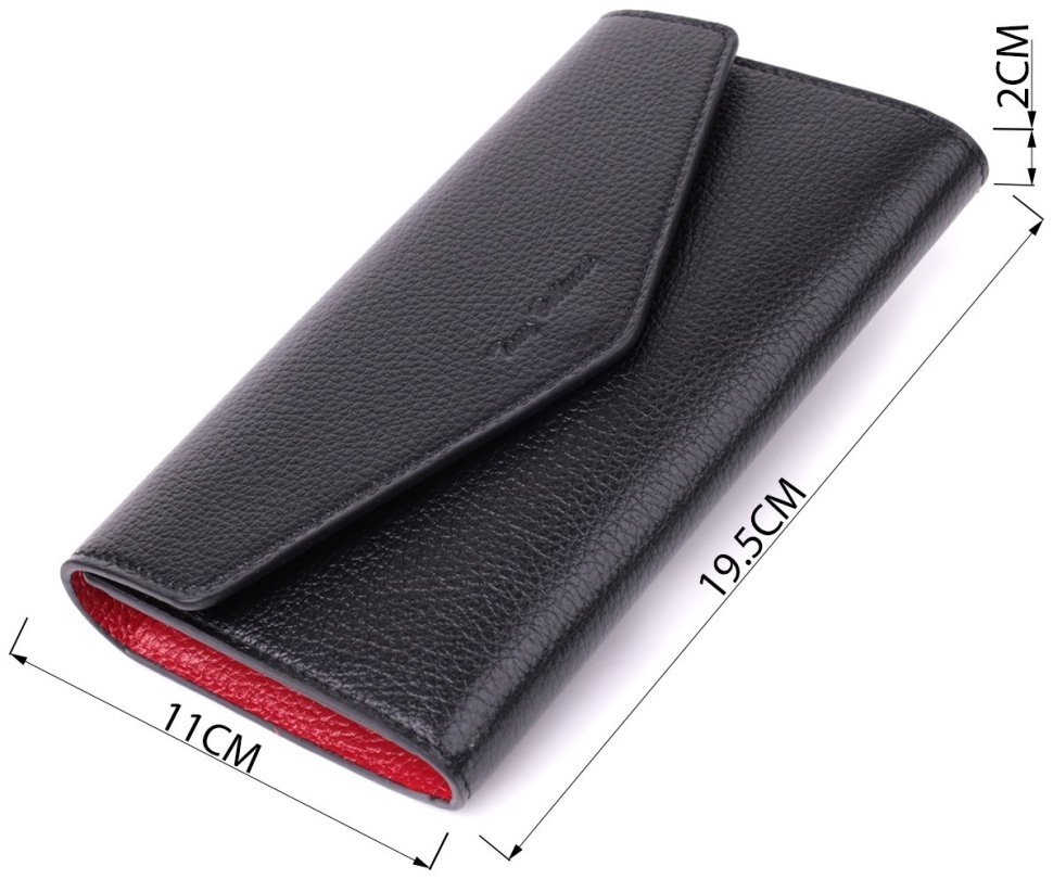 Велике шкіряне жіноче портмоне чорного кольору Tony Bellucci 2422887 modnotak фото №3