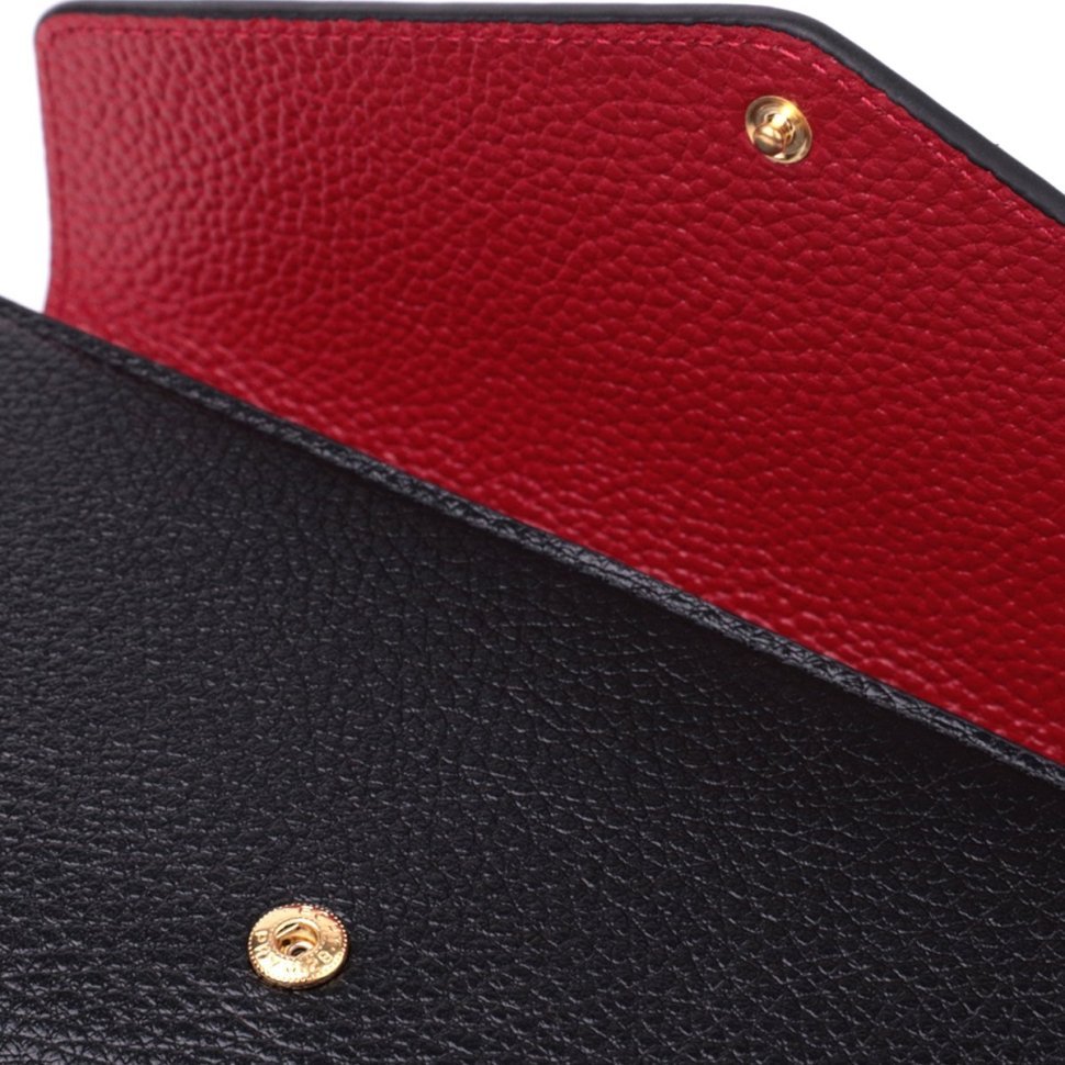 Велике шкіряне жіноче портмоне чорного кольору Tony Bellucci 2422887 modnotak фото №7