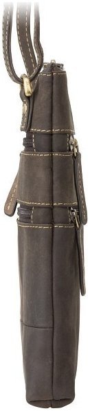 Наплечная сумка из натуральной винтажной кожи темно-коричневого цвета Visconti Slim Bag 68890