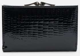 Класичний жіночий гаманець із лакованої шкіри чорного кольору Ricco Grande 108990