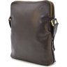 Темно-коричневая мужская сумка-планшет из натуральной кожи на два отделения TARWA (21678) - 4