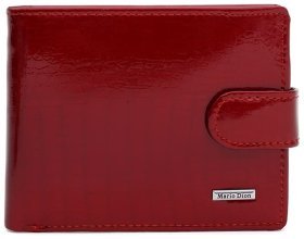 Классический лакированный женский кошелек из кожи на кнопке Ricco Grande109090 красный