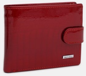 Классический лакированный женский кошелек из кожи на кнопке Ricco Grande109090 красный