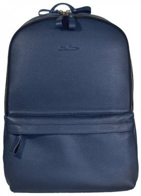 Большой рюкзак из фактурной кожи синего цвета Issa Hara (27032)