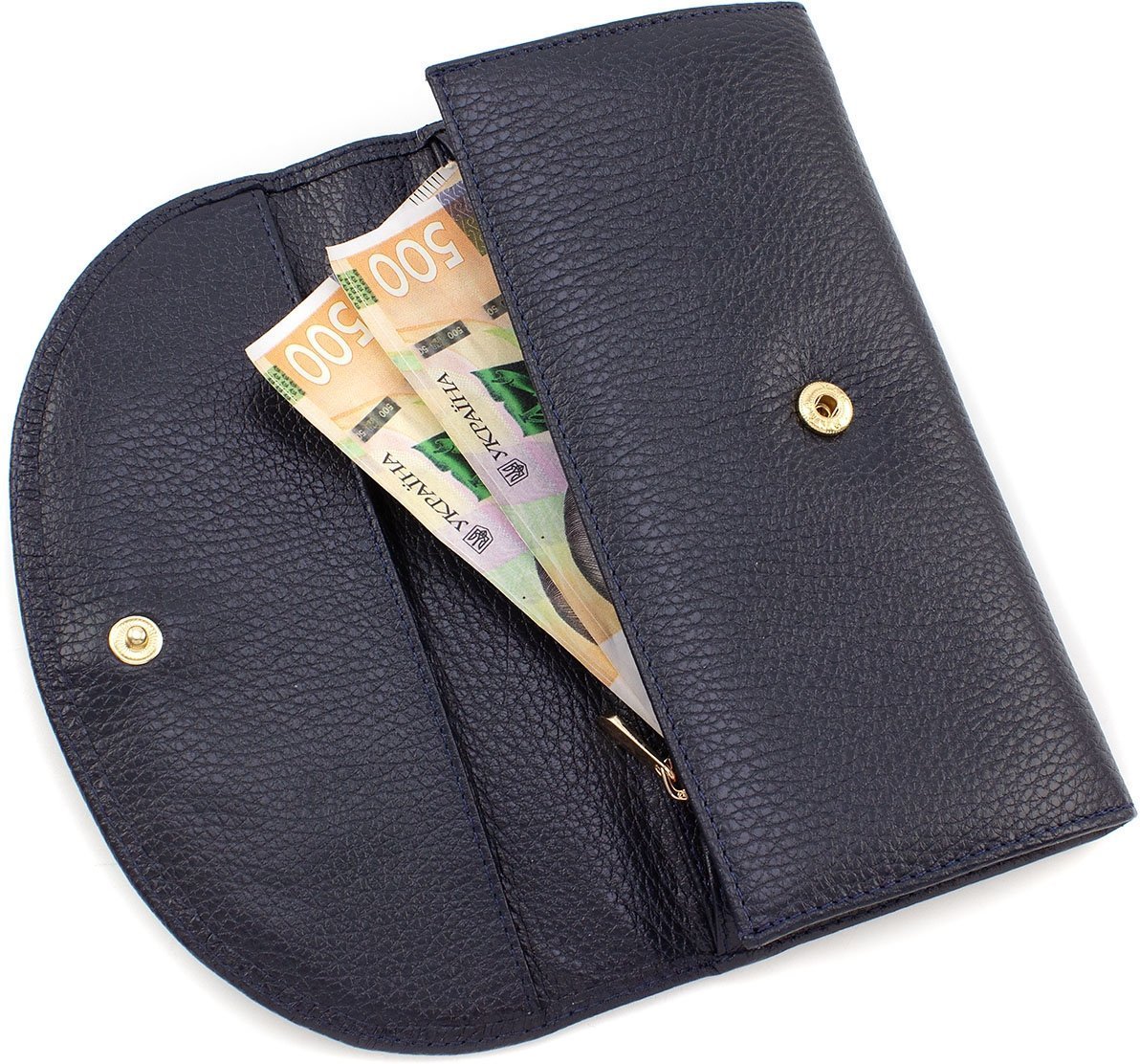 Темно-синій довгий жіночий гаманець з натуральної шкіри з монетницьою Tony Bellucci (12474)