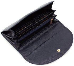 Темно-синій довгий жіночий гаманець з натуральної шкіри з монетницьою Tony Bellucci (12474)