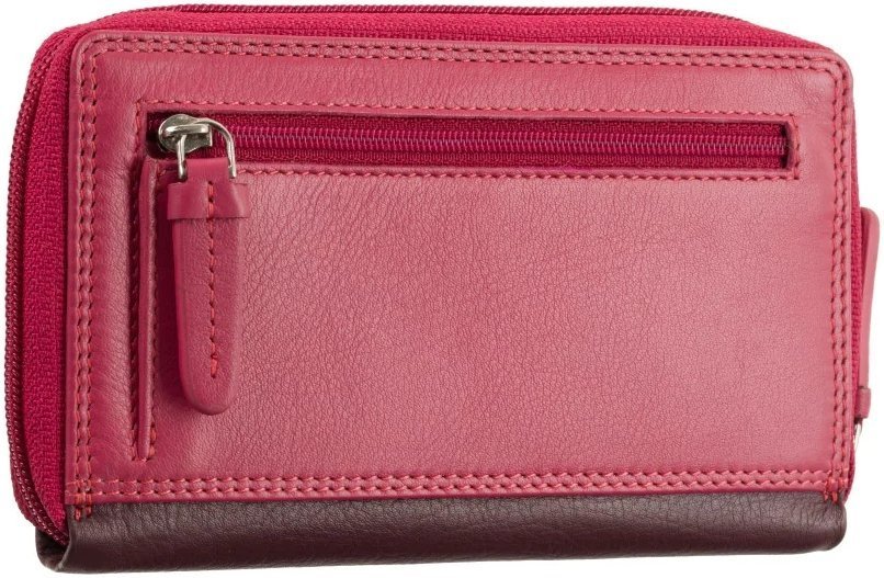 Середній жіночий гаманець з натуральної шкіри фіолетово-рожевого кольору на блискавці Visconti Aruba 69290