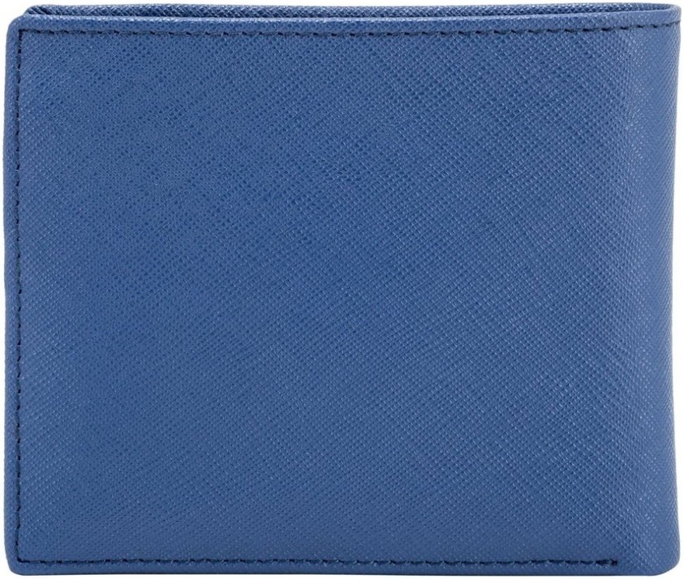 Синий мужской кошелек из натуральной кожи под купюры и карточки Smith&Canova Devere 26826