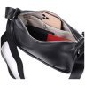 Женская сумка из зернистой кожи черного цвета с лямкой на плечо Vintage 2422253 - 5