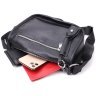 Женская сумка из зернистой кожи черного цвета с лямкой на плечо Vintage 2422253 - 6