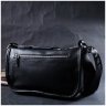 Женская сумка из зернистой кожи черного цвета с лямкой на плечо Vintage 2422253 - 8
