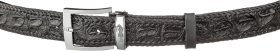 Черный мужской ремень из настоящей кожи крокодила CROCODILE LEATHER (024-18601)