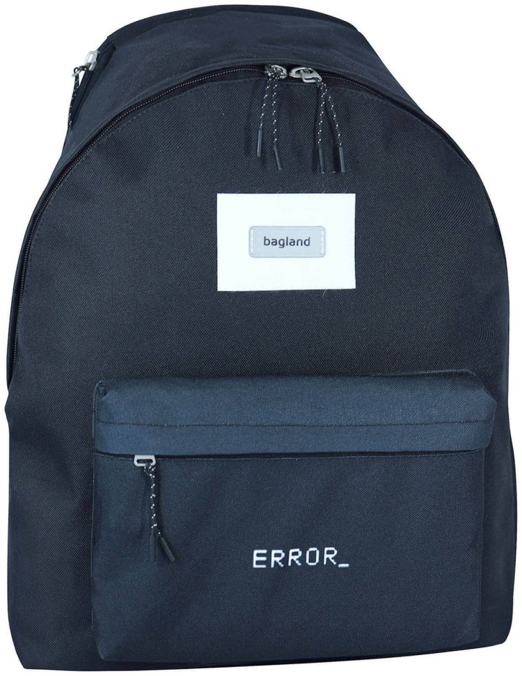 Подростковый рюкзак на каждый день, черного цвета с надписью "ERROR" Bagland 111391 modnotak фото №1