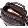 Многофункциональная мужская сумка-барсетка из натуральной кожи темно-коричневого цвета Vintage (20450) - 4