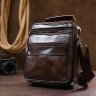 Многофункциональная мужская сумка-барсетка из натуральной кожи темно-коричневого цвета Vintage (20450) - 7