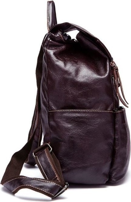 Вместительный рюкзак из натуральной кожи бордового цвета VINTAGE STYLE (14714)