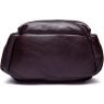 Вместительный рюкзак из натуральной кожи бордового цвета VINTAGE STYLE (14714) - 4