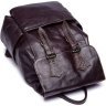 Вместительный рюкзак из натуральной кожи бордового цвета VINTAGE STYLE (14714) - 5