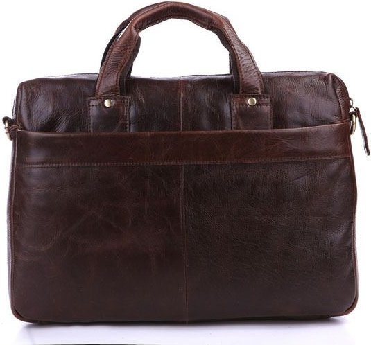 Зручна шкіряна сумка - месенджер з кишенею для ноутбука VINTAGE STYLE (14114)
