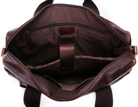 Удобная кожаная сумка - мессенджер с карманом для ноутбука VINTAGE STYLE (14114)