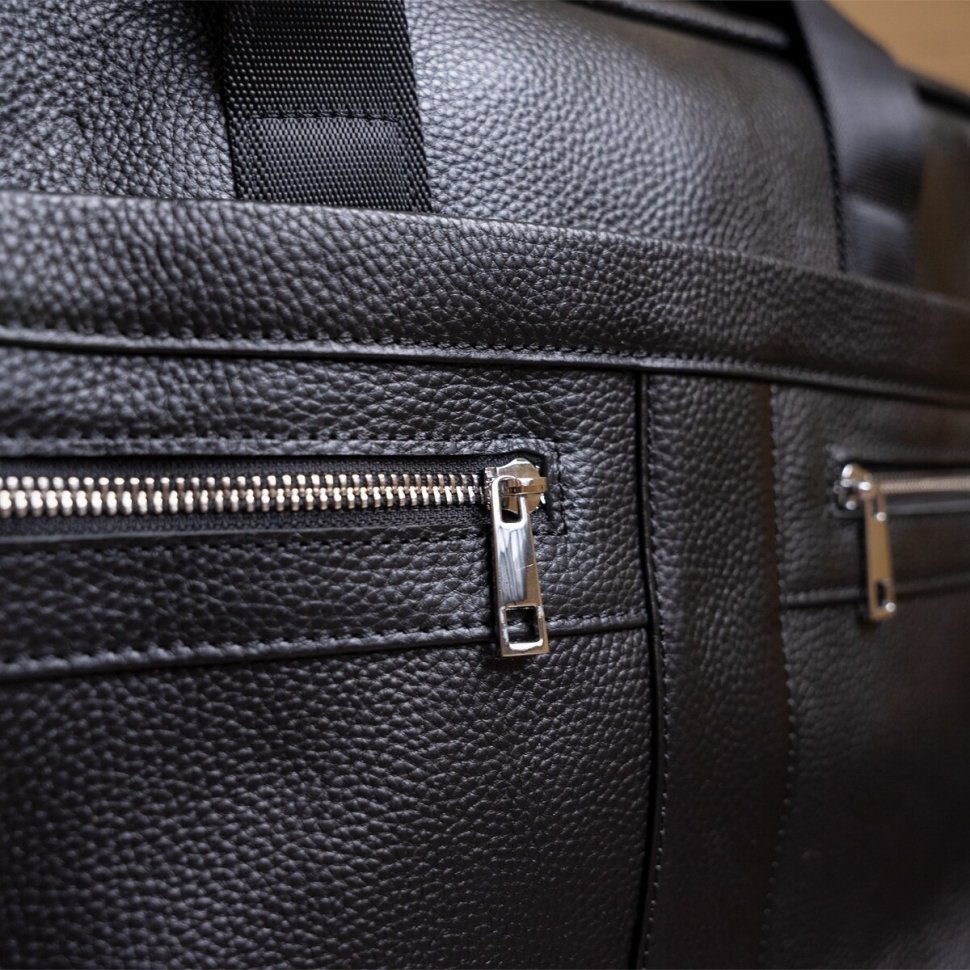 Классическая мужская деловая сумка для ноутбука черного цвета VINTAGE STYLE (14625)