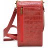 Кожаная красная женская сумка-чехол для телефона TARWA (19630) - 4