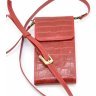 Кожаная красная женская сумка-чехол для телефона TARWA (19630) - 6