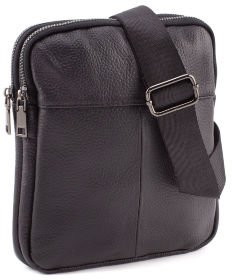 Шкіряна повсякденна чоловіча сумка на блискавці Leather Collection (10555)