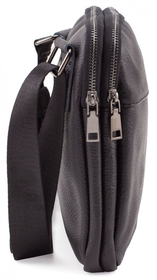 Шкіряна повсякденна чоловіча сумка на блискавці Leather Collection (10555)