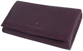 Большой женский кошелек бордового цвета на кнопке Vip Collection 102491